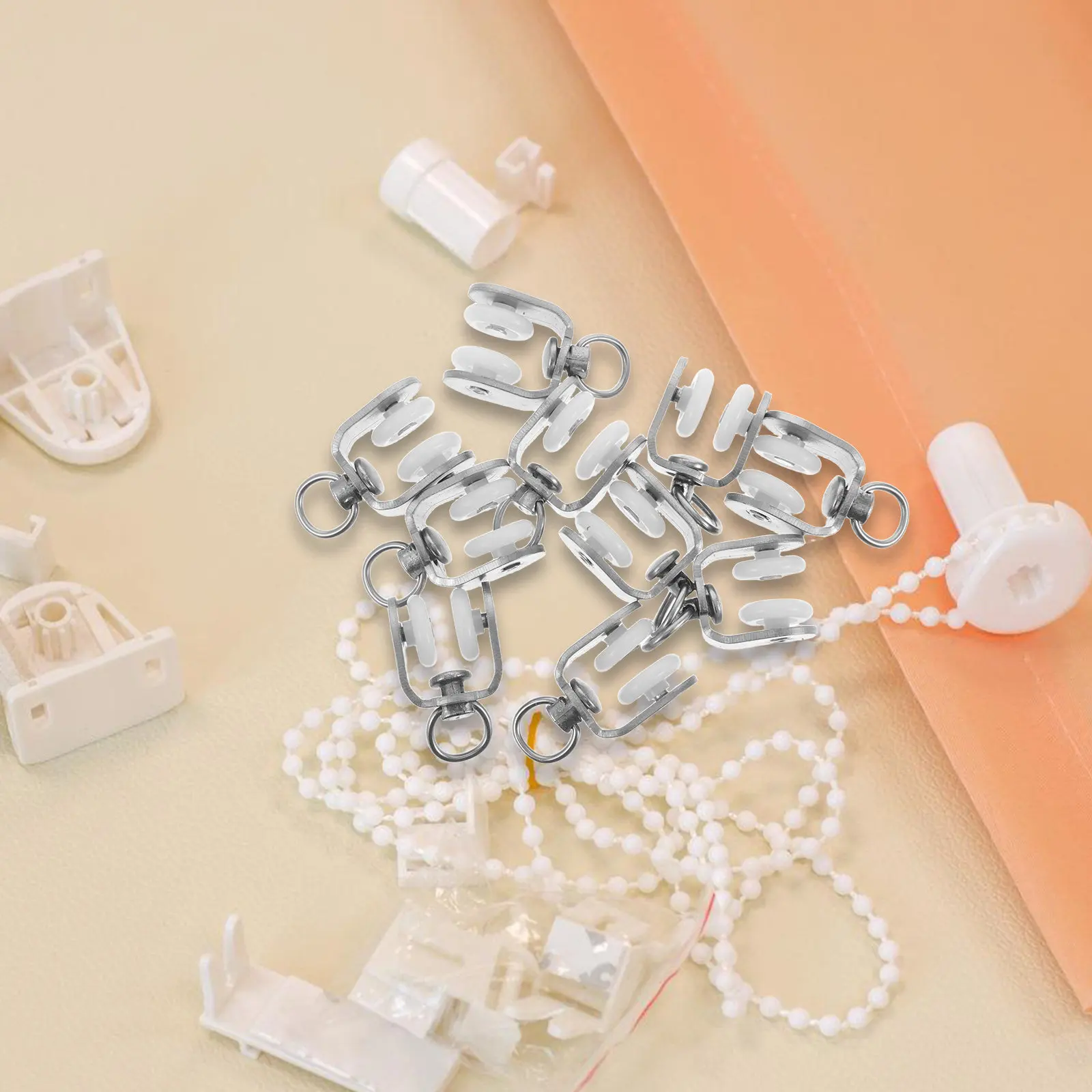 10Pcs Curtain Track Pulley Metal Wheel Smooth Sliding Roller Rail Track Accessories Side-Mounted Pulleys for Curtains Home