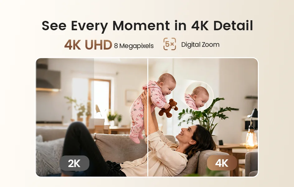 ZOSI C518 Indoor Pan/Tilt Smart Security IP Camera 2K/4K 360° Baby Pet Monitor AI Human Tracking 2.4G/5G WiFi Surveillance Cam