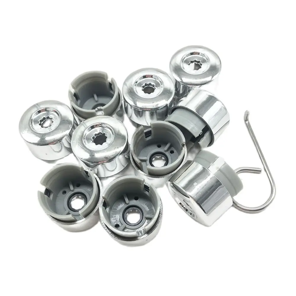 7L6 601 173A 2ZZ 10pcs Chrome Wheel Lug Nut Bolt Protector Cover 7L6601173A for VW Touareg 2004- 2010 2011 2012 2013 2014