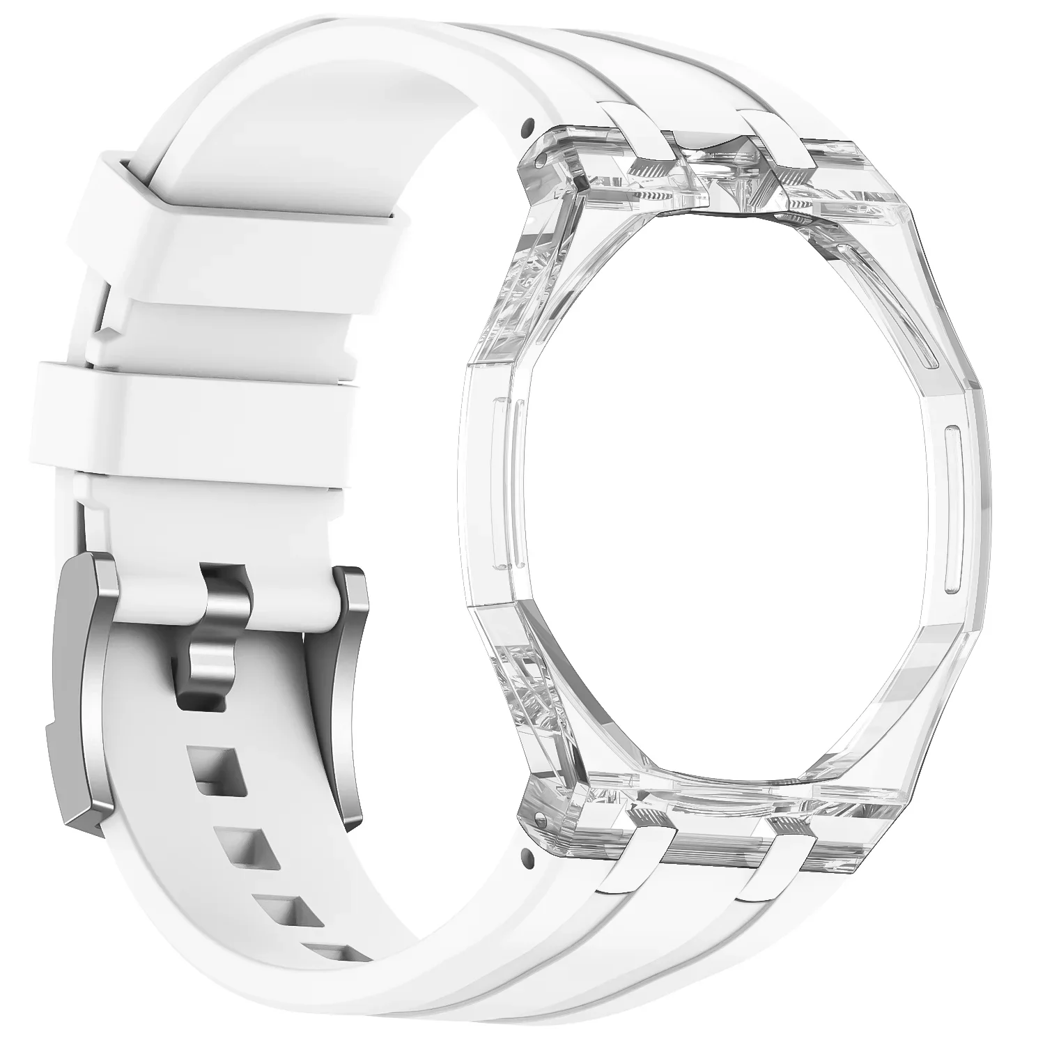 Transparentes Gehäuse + Modifikationsset mit Flüssigsilikonarmband für Swatch X AP Royal Pop Uhrenarmband Swatch X AP Royal Pop Correa – Detail 8