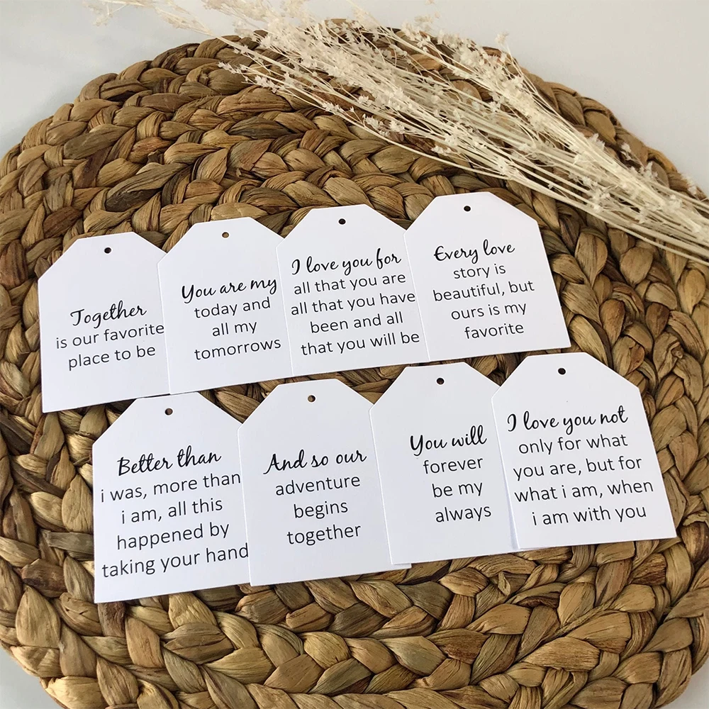 Personalized 8pcs Wedding Centerpiece  Love And Marriage Quotes Easy Reception Decor Table Tags Wedding Party Favors Gift Label