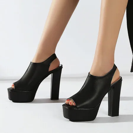 Oversize Large size Big Size Simple high-heeled sandals high heels sandals women shoes woman summer ladies