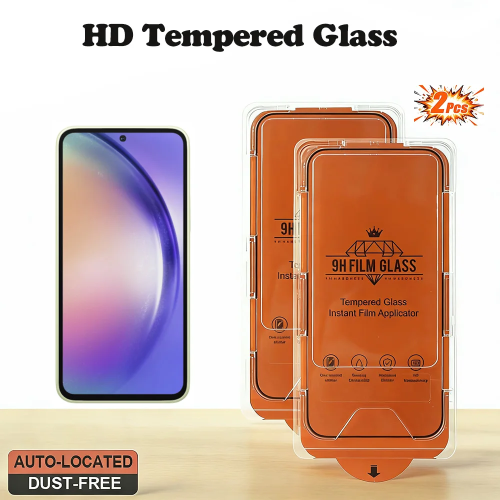 

2pcs Premium Screen Protector for Samsung Galaxy A55 A35 A25 A54 A34 5G A24 4G Tempered Glass Dust-free Easy Install