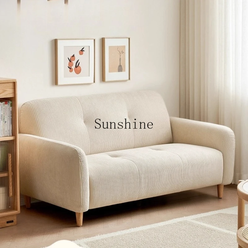 

Nordic style balcony bedroom small apartment corduroy fabric double sofa