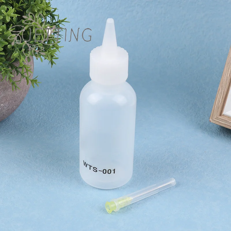 حار 1 قطعة 50 مللي WTS-001 البلاستيك زجاجة الكحول السائل مع إبرة ل موزع الصنوبري لحام الجريان لصق الهاتف PCB لحام إصلاح #5