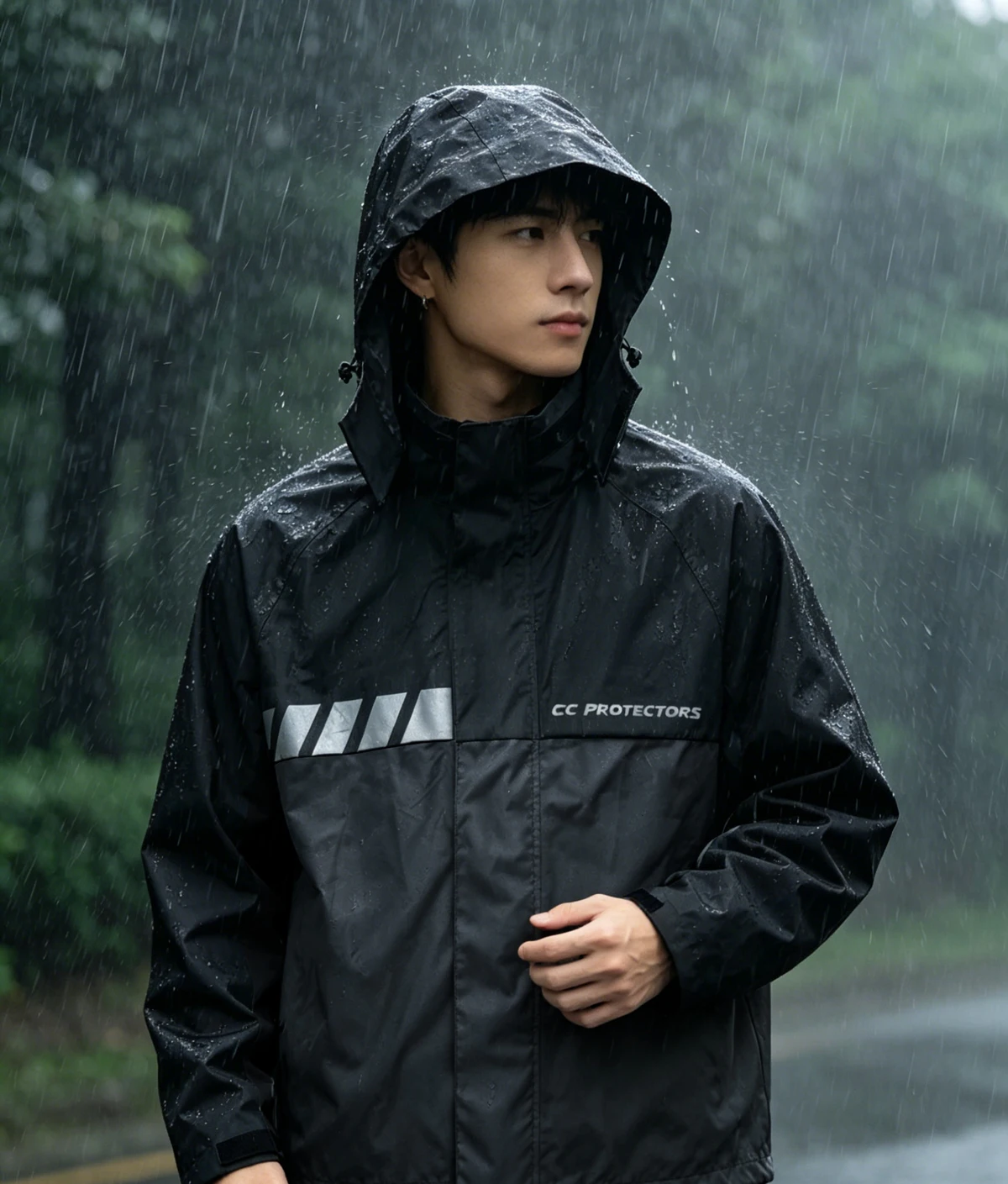 CC Protectors 3029 Moto Rain Suit Long Last Waterproof Windproof Riding Rainwear Invisible Ventilation Lightweight Portable