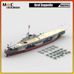 WW2 UCS Collection German Aircraft Carrier Graf Zeppelin Carry Bomber Building Blocks Assembly Model Technology Bricks Toys Gift