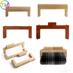 1-5Pcs 21.7cm/27.5cm Solid Wood Frames Wooden Bag Handle Tote Bags Square Wood Handle For Handbag Purse Parts Accessories