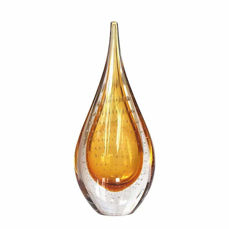 Glass new house decorative artwork office living room entrance glazed water drop ornament gift