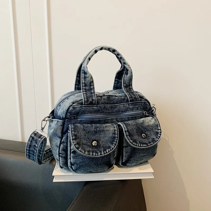 New Fashion Concise Versatile Denim Fabric Large Capacity Women's Shoulder Bags 2025 Casual Retro High Quality Commute Tote Bag