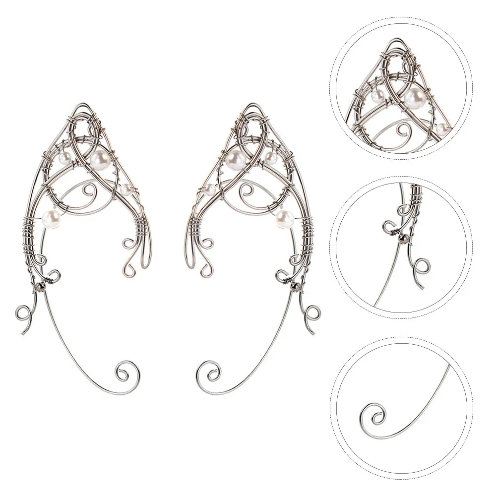2Pcs Chic Elf Ear Cuff Hook Clip on Earring Stylish Elegant Minimalist Design for Cosplay Costume Festival Dance Birthday Mother