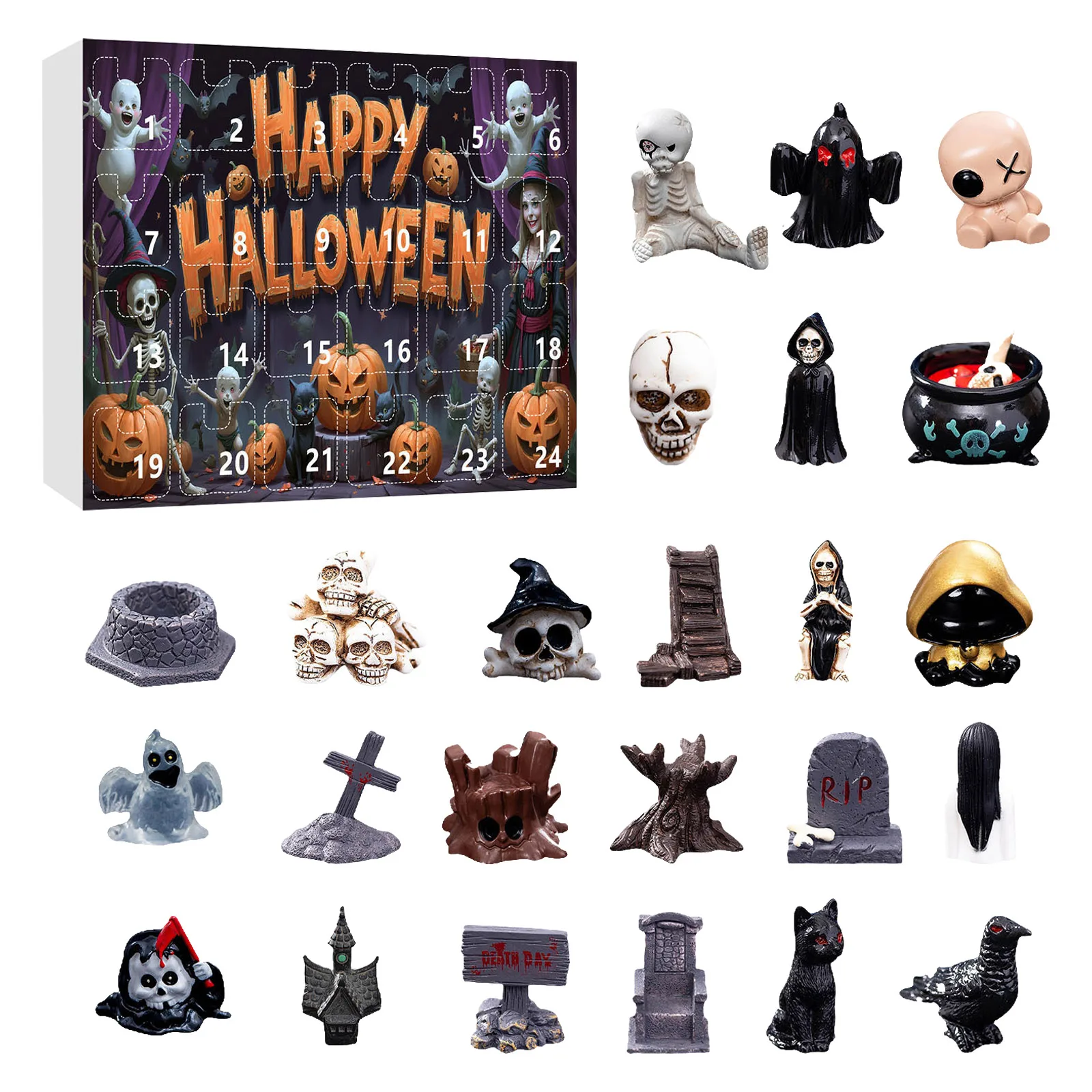 Countdown to Christmas Calendar Surprise Halloween Countdown Calendar Pumpkin Resin Shaped Atmosphere Sand Hour Glass for Kids