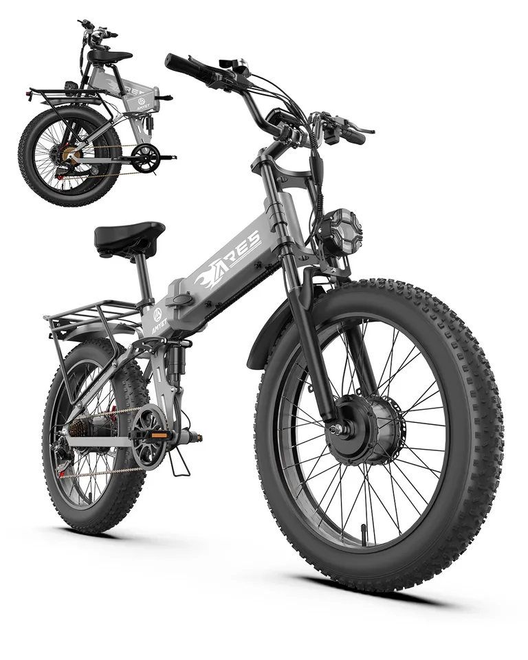 Electric Bike 2000W 52V 25AH AWD Dual Motor 24" Fat Tire Folding ebike New image 3