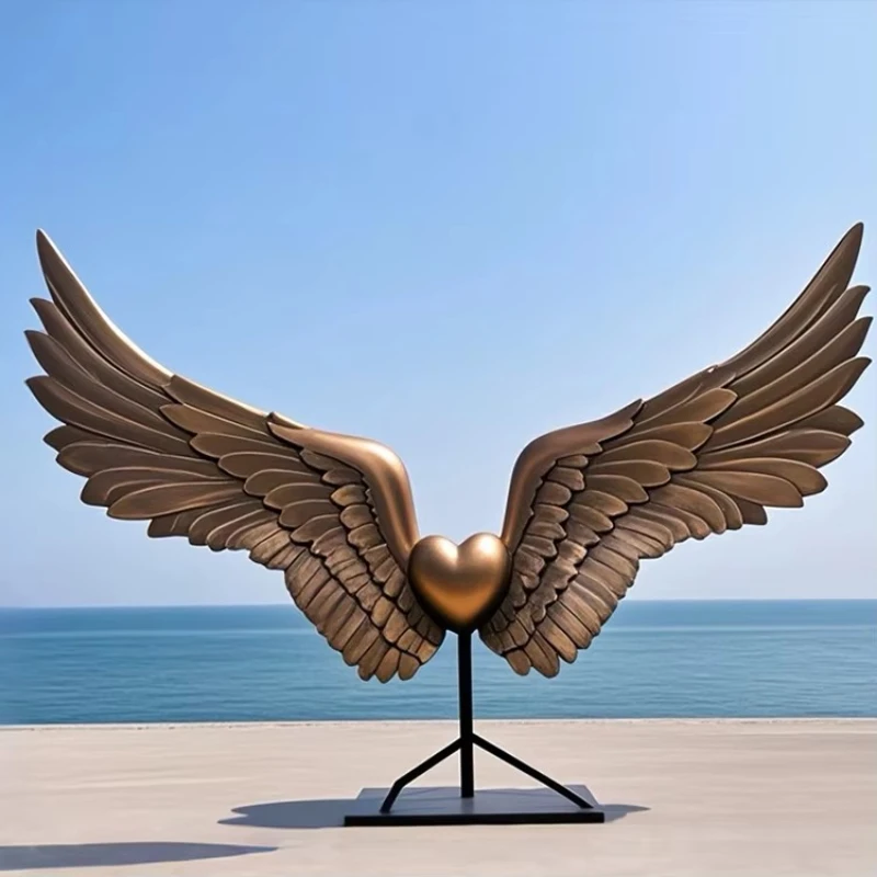 

Resort photo props Large angel wing statue Fiberglass wing decoration