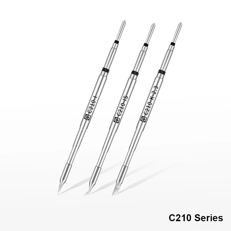 AMAOE C210 C245 Welding Iron Head for Constant Temperature Welding Station Multi-layer Electroplating Straight/Curved Tip