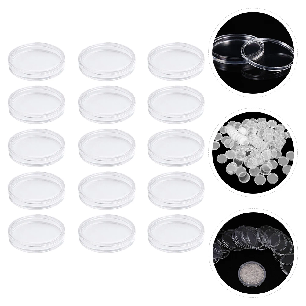 50 PCS Acrylic Coin Box Clear Key Storage Boxes Collection Supplies Protectors Container