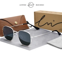 LM New Fashion Women Hexagon Sunglasses Men Retro Polarized Driving Coating Mirror Sun Glasses Goggle UV400 Eyewear gafas de sol