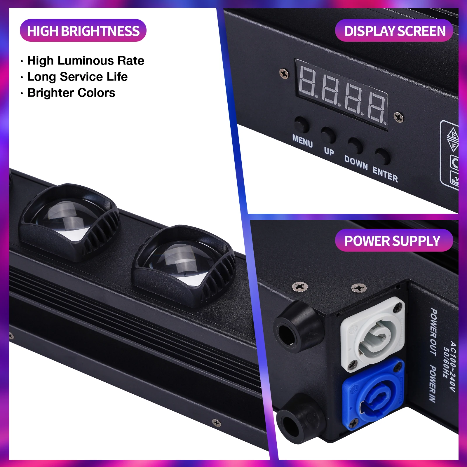 285 واط RGBW كشاف إضاءة للحفلات أسود 10X25 واط LED شعاع تتحرك رئيس أضواء للمسرح ل KTV نادي بار الزفاف DJ الطعام هالوين الديكور
