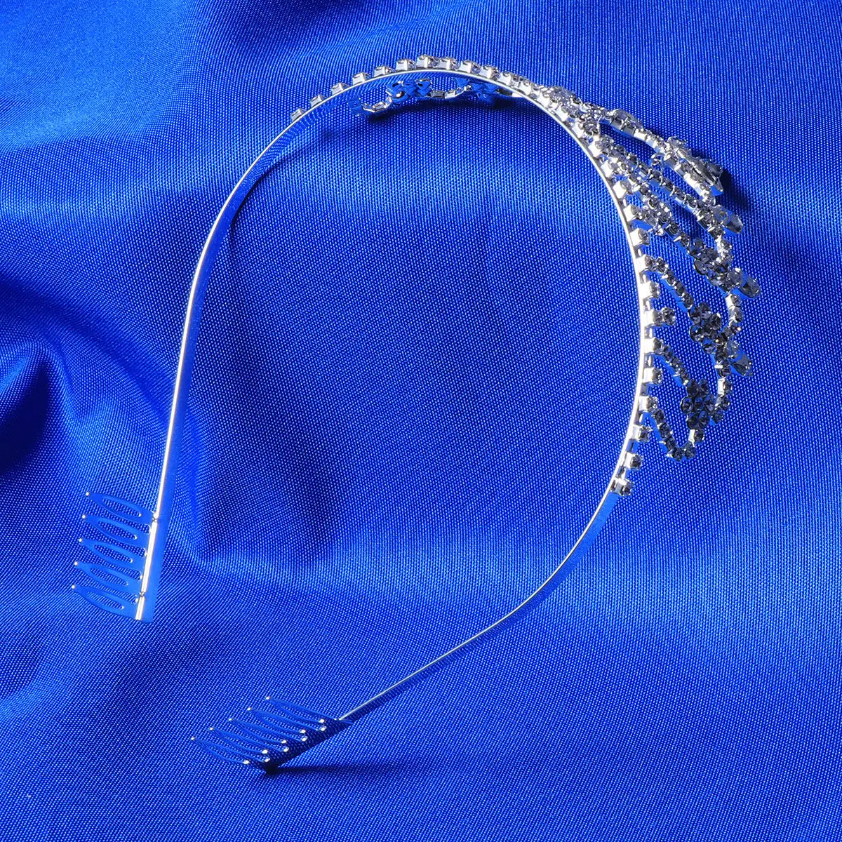 1Pcs Rhinestone Birthday Crown Silver Plated Tiara Party Headpiece Hair Jewelry Gift 's Tiara
