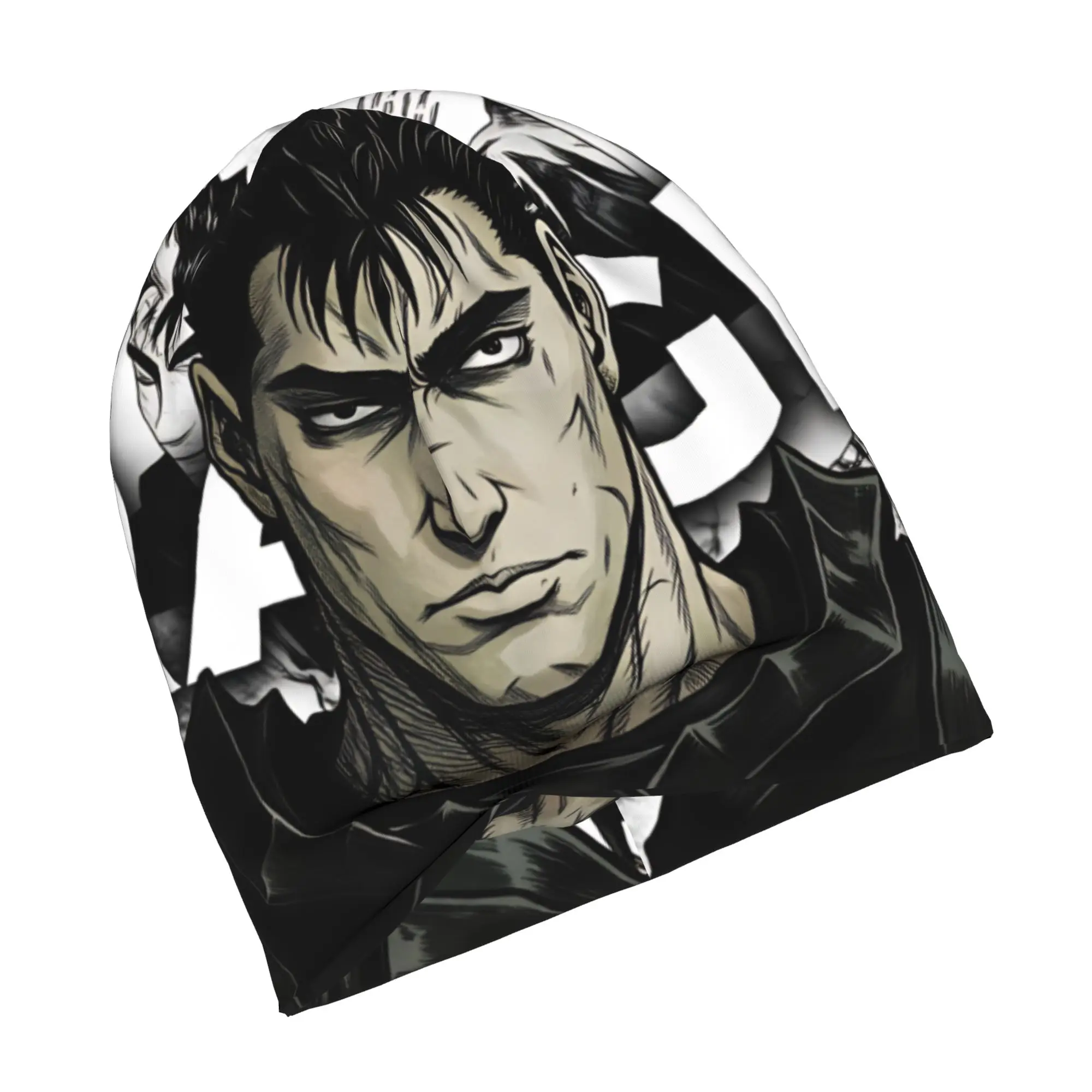 B-Berserk Guts Bonnet Hat Knitted Hat Men Women Cool Unisex Adult Holding Dragon Slayer sword  Warm Winter Skullies Beanies Caps