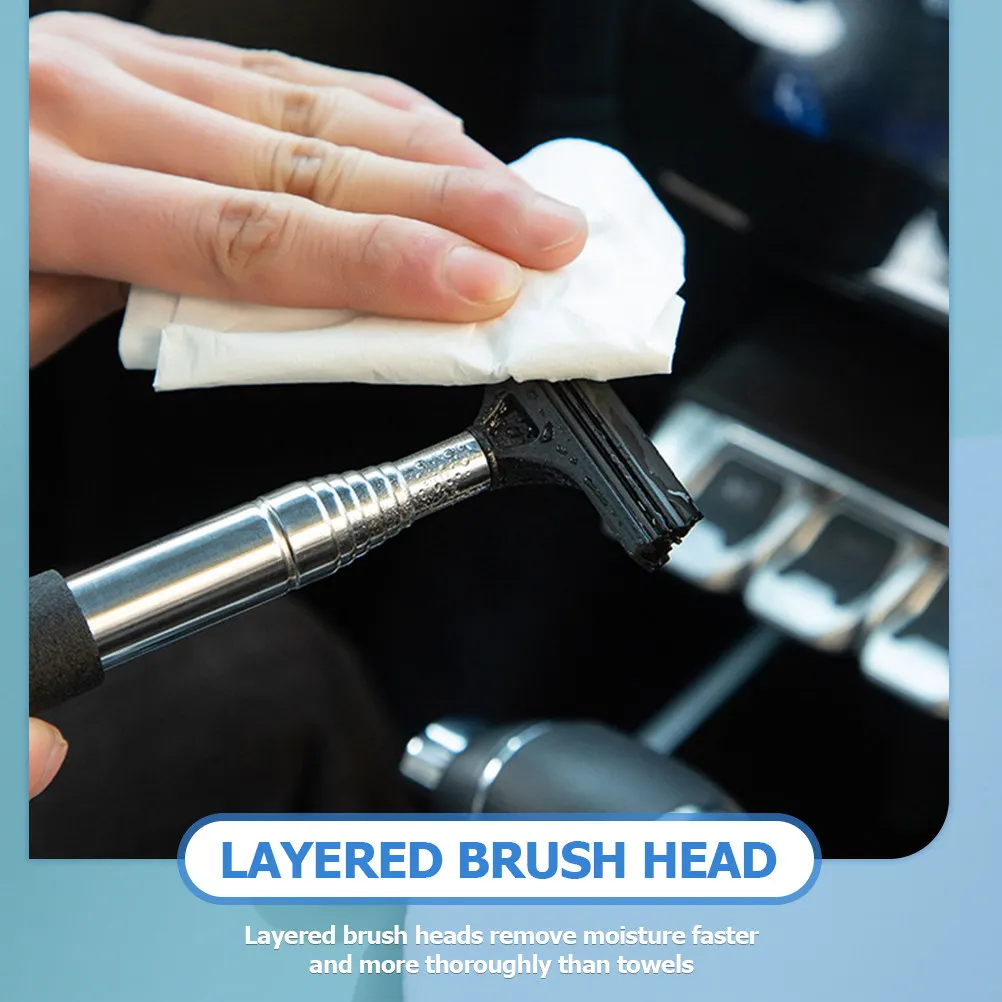 

Очиститель зеркал заднего вида: портативный скребок для стекол автомобиля с длинной ручкой, профессиональный очиститель лобового стекла из нержавеющей стали с губкой-стеклоочистителем