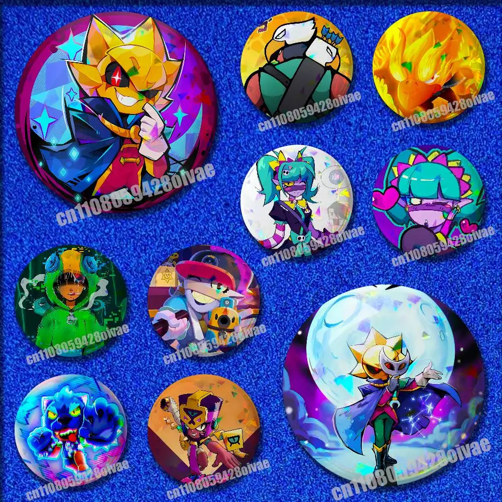 For B-Bibi B-Bo C-Crow E-Emz L-Leon M-Mortis N-Najia S-Sirius S-Spike Pins Insignia Badge Pin Cover Emblem Round Ornament Pin