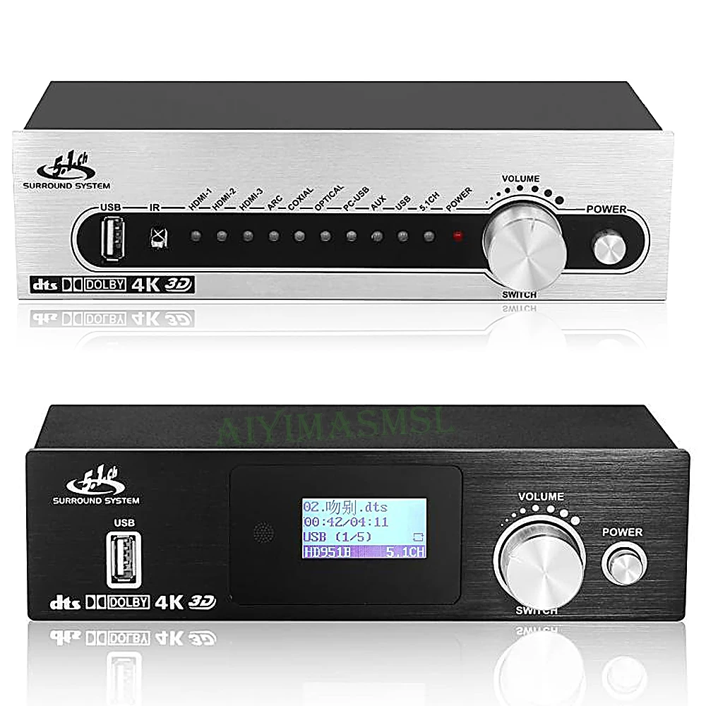 Amplificador Coaxial De Fibra SMSL AIYIMA, Separação De Áudio, AUX, Bluetooth 5.0, HDMI, Pré-amplificador Dolby 5.1 DTS, USB 2.0