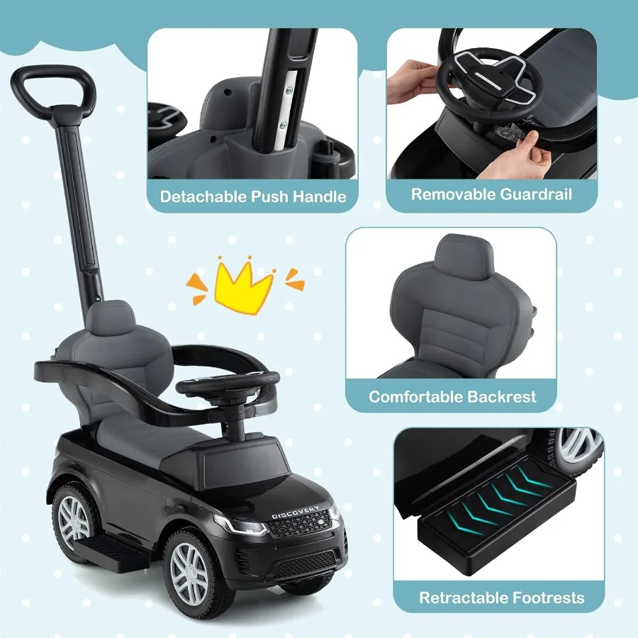 รถเข็นเด็กแบบ 3 in 1 รุ่นแลนด์โรเวอร์ ดิสคัฟเวอรี่ พร้อมที่จับ แตร เสียงดนตรี ที่เก็บของด้านล่าง และที่วางแขน