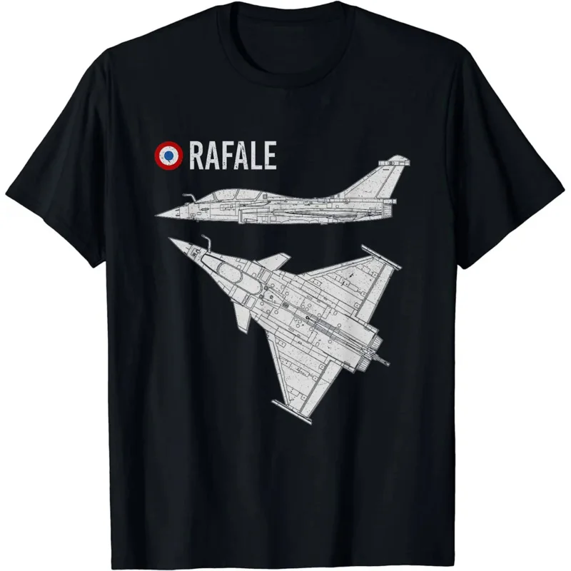 

Rafale Aircraft Airplane French Flag Warplane Jet Avion T-Shirt Short Sleeve Casual Cotton O-Neck Summer Shirt