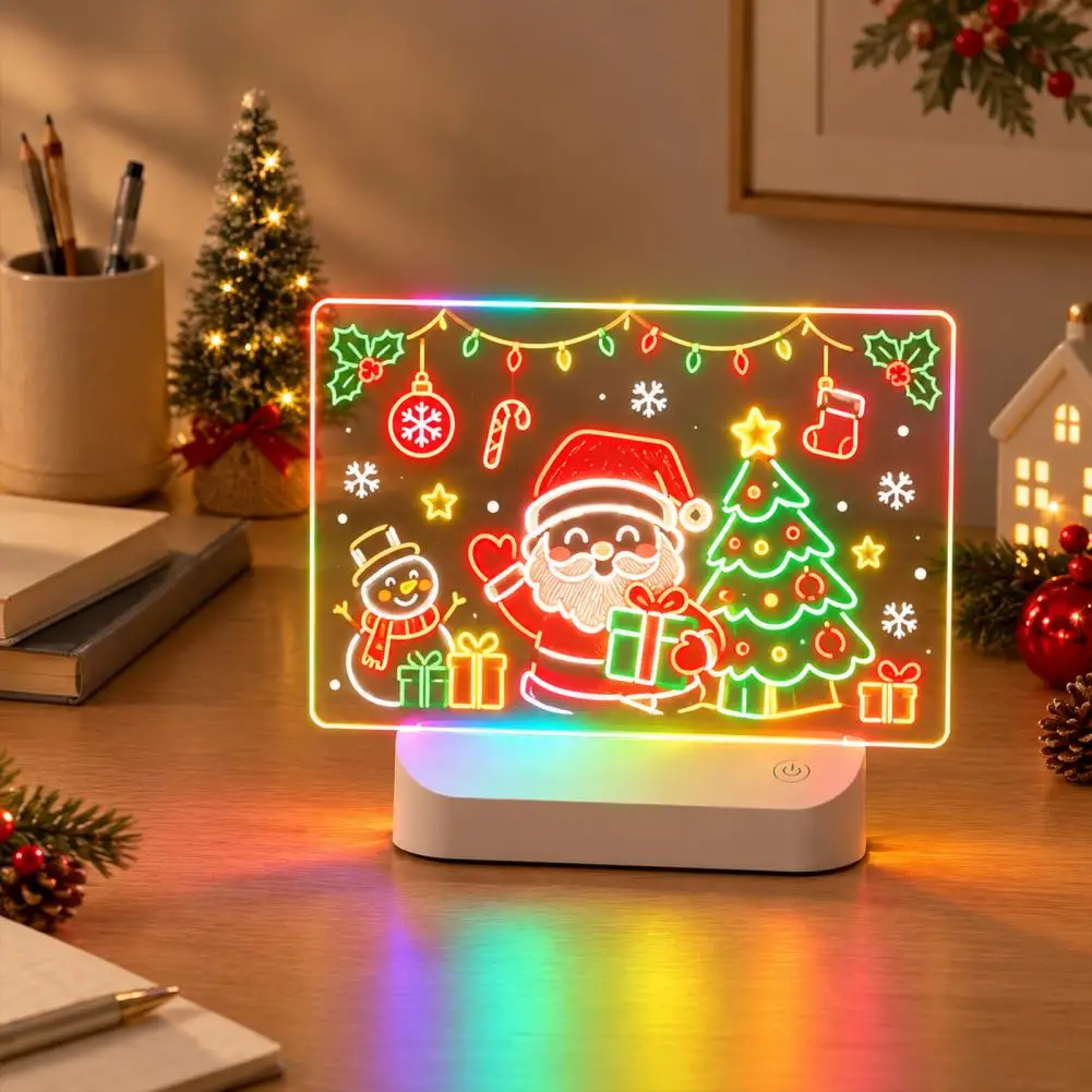 Dry Erase Board for Desk Glowing Note Board for Restaurant Menu Rechargeable Led Drawing Board for Kids Neon Glow Light Up
