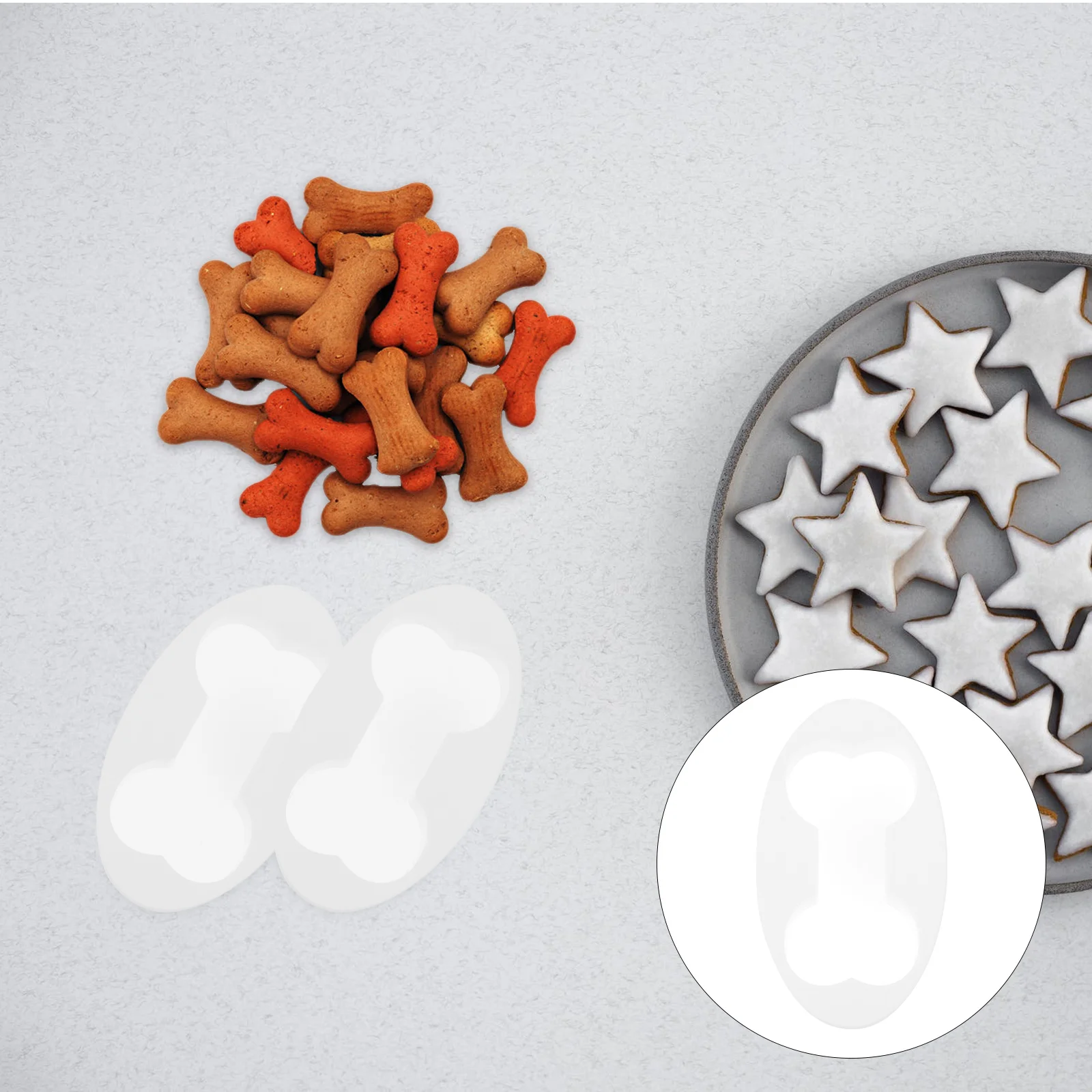 

8Pcs Plastic Dog Bone Cookie Cutters Biscuit Cutter Portable Kitchen Cake Molds Fondant Biscuit Molds