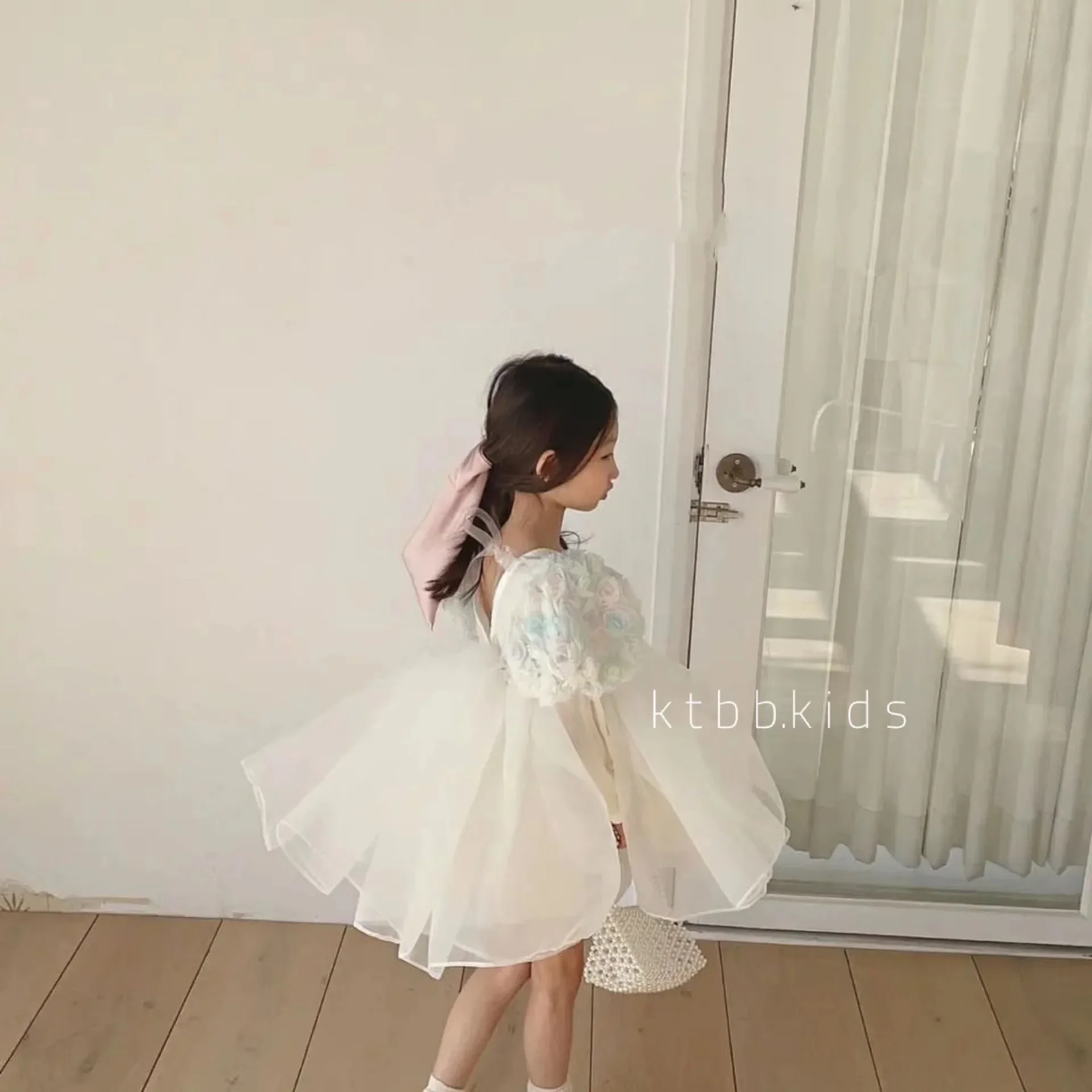 Dress Short Sleeve Knee Length Pullover A-line Solid Regular Cotton New Fashion Simple Sweet Comfortable Summer Children Girls