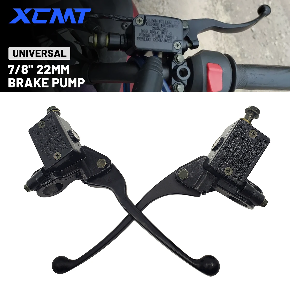 

For Dirt Pit Bike ATV Quad Moped Scooter Universal 7/8" 22mm Motorcycle Brake Pump Front Master Cylinder Hydraulic Brake Lever