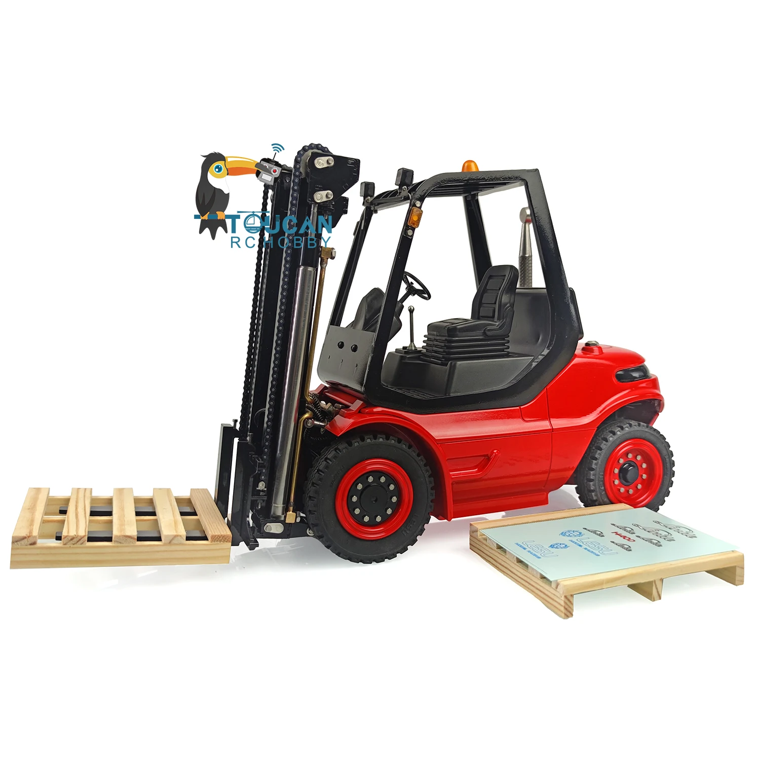 LESU 1/14 RC Hydraulic Forklift Transfer Car Painted KIT Remote Control Toys with Motor Light for Tamiyay Tractor Truck THZH1048