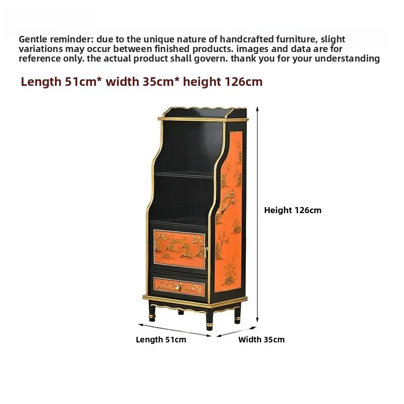 Study hand-painted retro old mobile storage low side cabinet