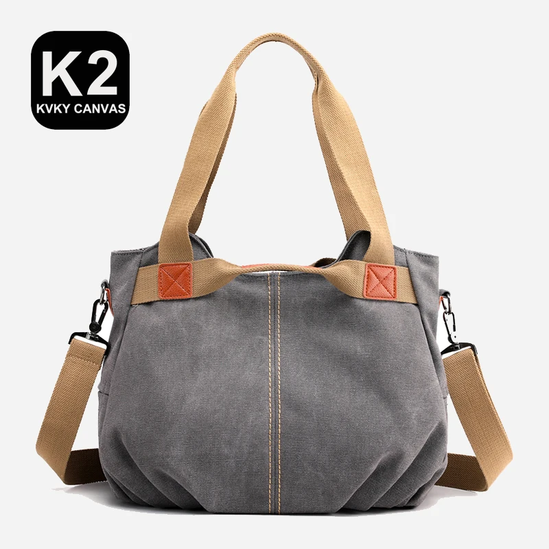 

KVKY High Quality Canvas Lady Shoulder Messenger Bags Female Shopping Handbags Top Fashion Canvas Women Crossbody Bags For Women