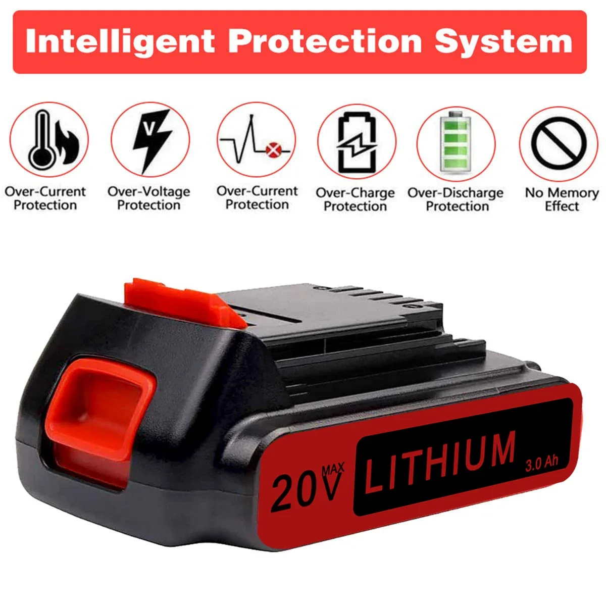 3.0Ah 20V MAX LBXR20 متوافق مع بطارية بلاك اند ديكر LB2X4020 LBXR2020-OPE LBXR20-OPE2 LBXR20B-2 LB2X3020-OPE LBXR20BT #3