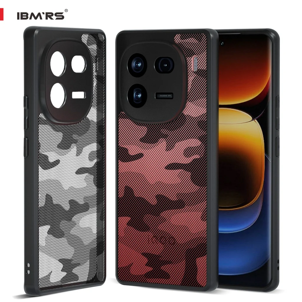 IBMRS for vivo iqoo 12 pro shock proof case, Prevents Accidental Drops  (Comes with wrist strap)Camo Transparent Phone case