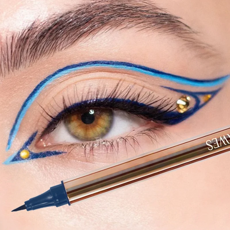 Matita per Eyeliner liquido impermeabile matita per occhi Anti-sudore ad asciugatura rapida bianco blu nero marrone penna per Eyeliner trucco Comestics