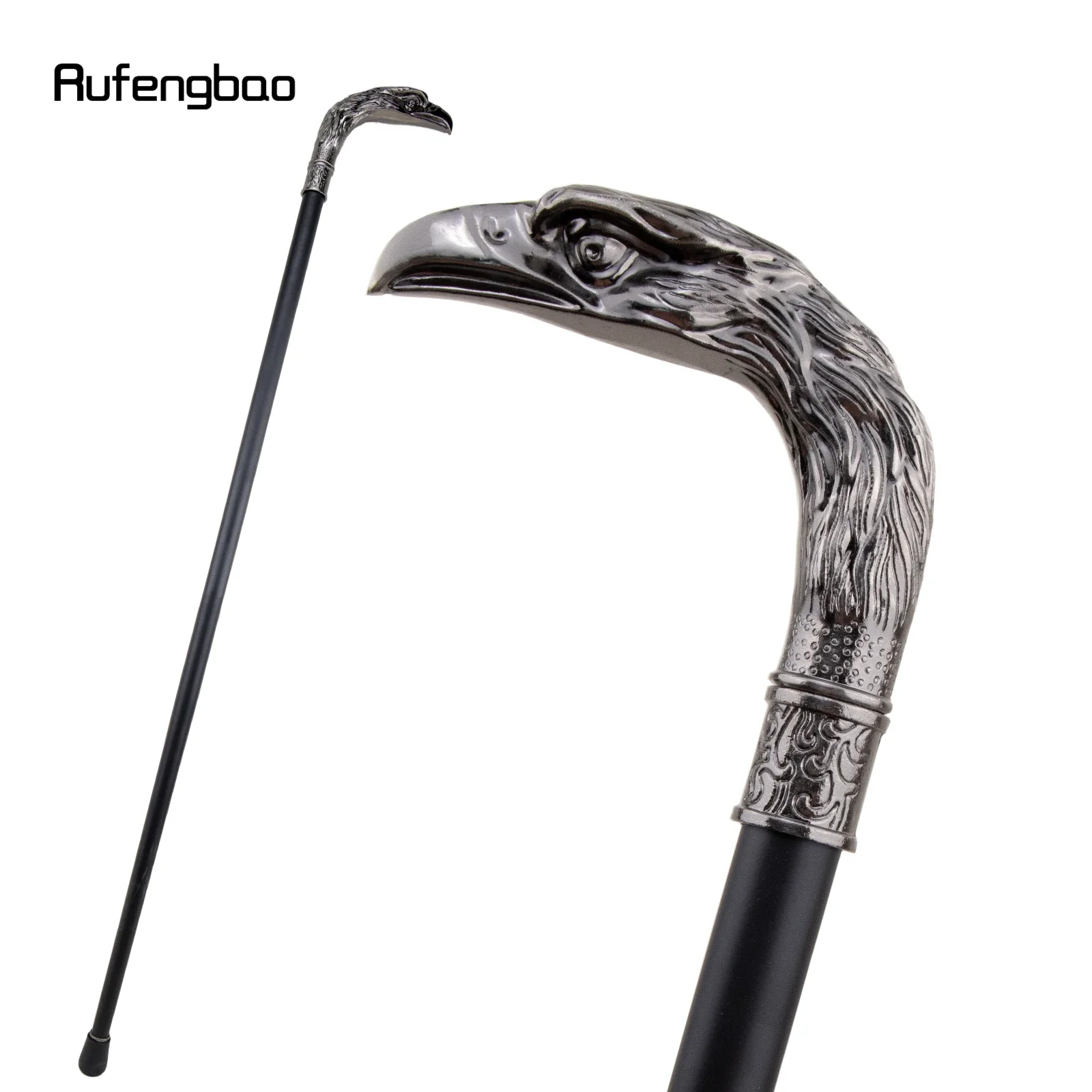 Silver Eagle Long Head Totem  Single Joint Fashion Walking Stick Decorative Cospaly Party Walking Cane Halloween Crosier 93cm