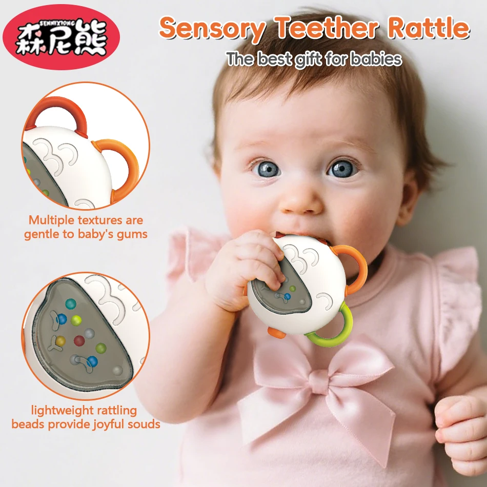 SENNIXIONG Baby Rattles Cartoon Octopus Elephant Crab Newborn Sensory Teether Infant Game Educational Toy For Children Best Gift