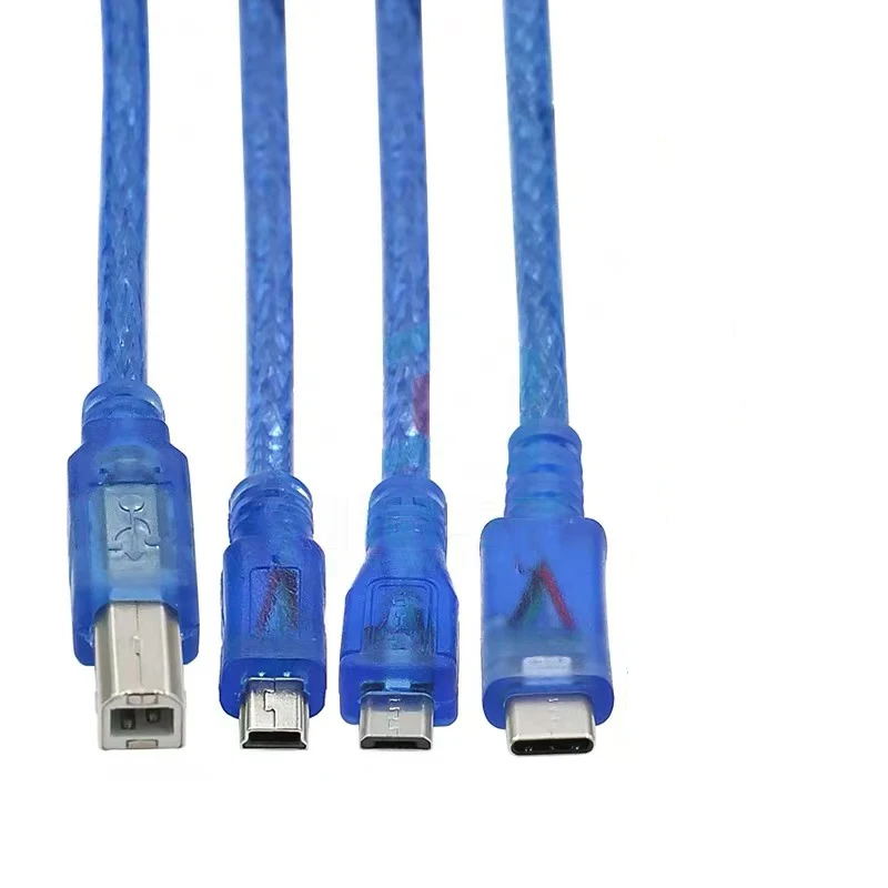 30CM USB Cable for Uno R3/Nano/MEGA/Leonardo/Pro Micro/DUE Blue High Quality A Type USB/Mini/Micro/Type-C USB Cable For Arduino