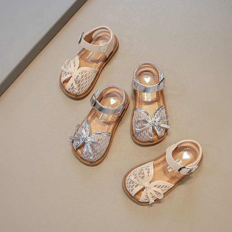 

2025 Princess Ballet Shoes Mesh Hollow Outs Mary Janes Sandal Summer Walking Shoes Child Sandals for Girl Peep-toe Dress Shoes