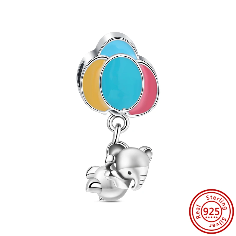 Original 925 Sterling Silver Pink Series Heart Pendant Bead DIY Charms Bracelet Fit Women Girl Fashion Jewelry Accessories Gift