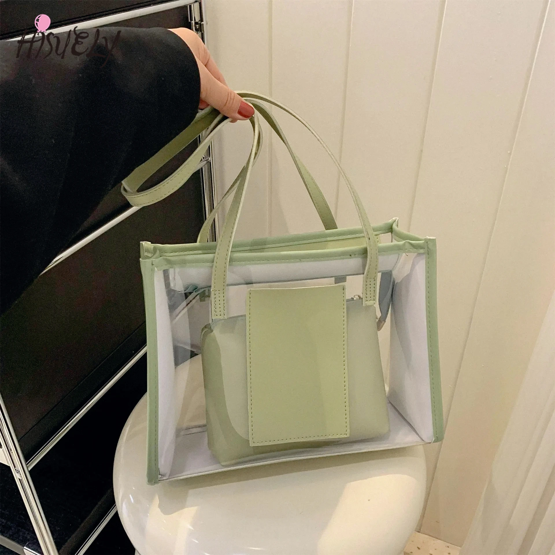 

Новое поступление, прозрачный кошелек и сумки со съемными трендовыми женскими сумками на плечо 2025 года, сумка-тоут на молнии для женщин