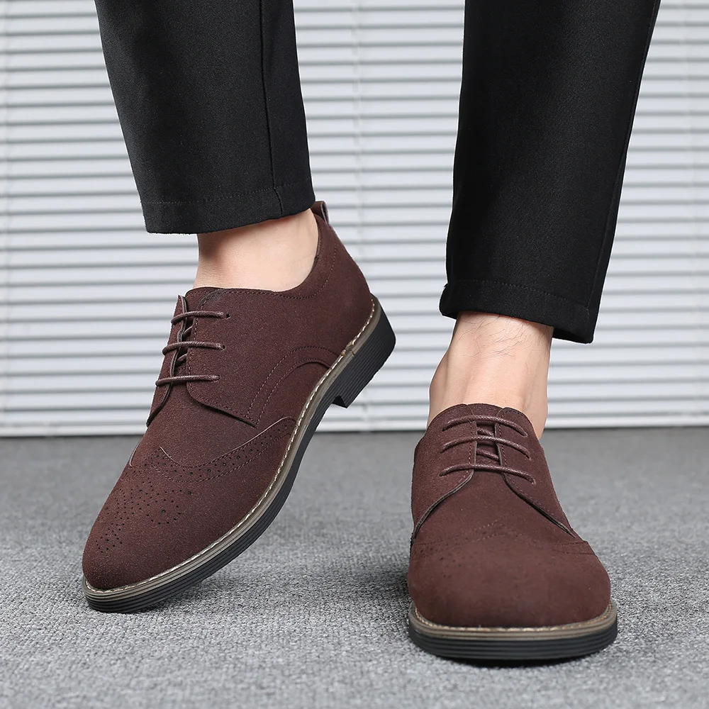 New derby shoes Oxford Men Shoes PU Suede Leather Spring Autumn Casual Men Leather Shoes Male Dress Shoes Plus Size 38-48