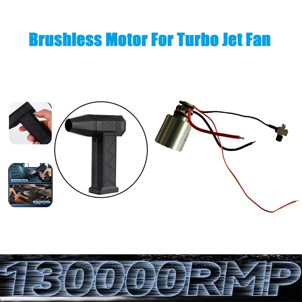 A06K 130000 RPM Brushless Motor with Drive Board Turbo Jet Fan Motor 12V for Brushless Blower Violent Fan Motor Kit