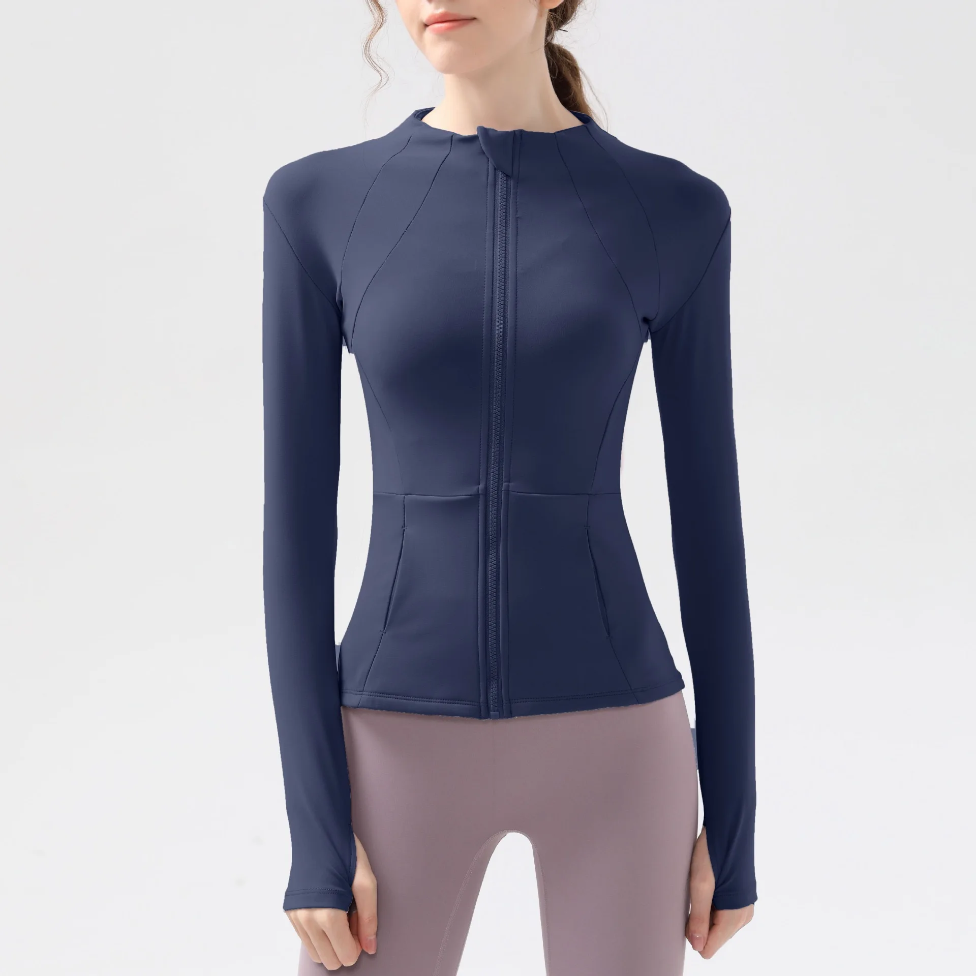 Neue Yoga-Kleidung für Frauen, Langarm-Laufjacken, Fitness-, Schlankheits-, Vielseitige Yoga-Jacken, Trainings-Sporttops, Jacken – Detail 10