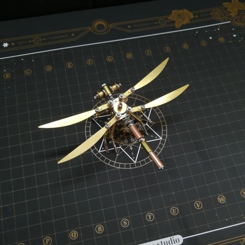 DIY metalowy montaż Dragonfly zestawy modeli 3D Puzzel zabawka dla dzieci dorosłych Steampunk mechaniczne owady ozdoby ręcznie robione chłopięce prezent