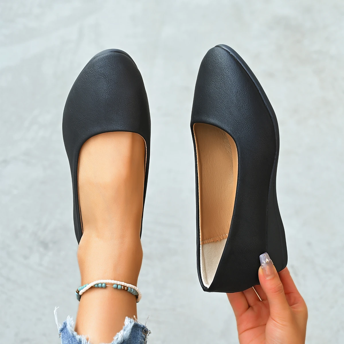 Primavera y otoño elegante cabeza redonda Sexy tacón medio zapatos casuales de moda más vendidos nuevos zapatos de mujer cómodos